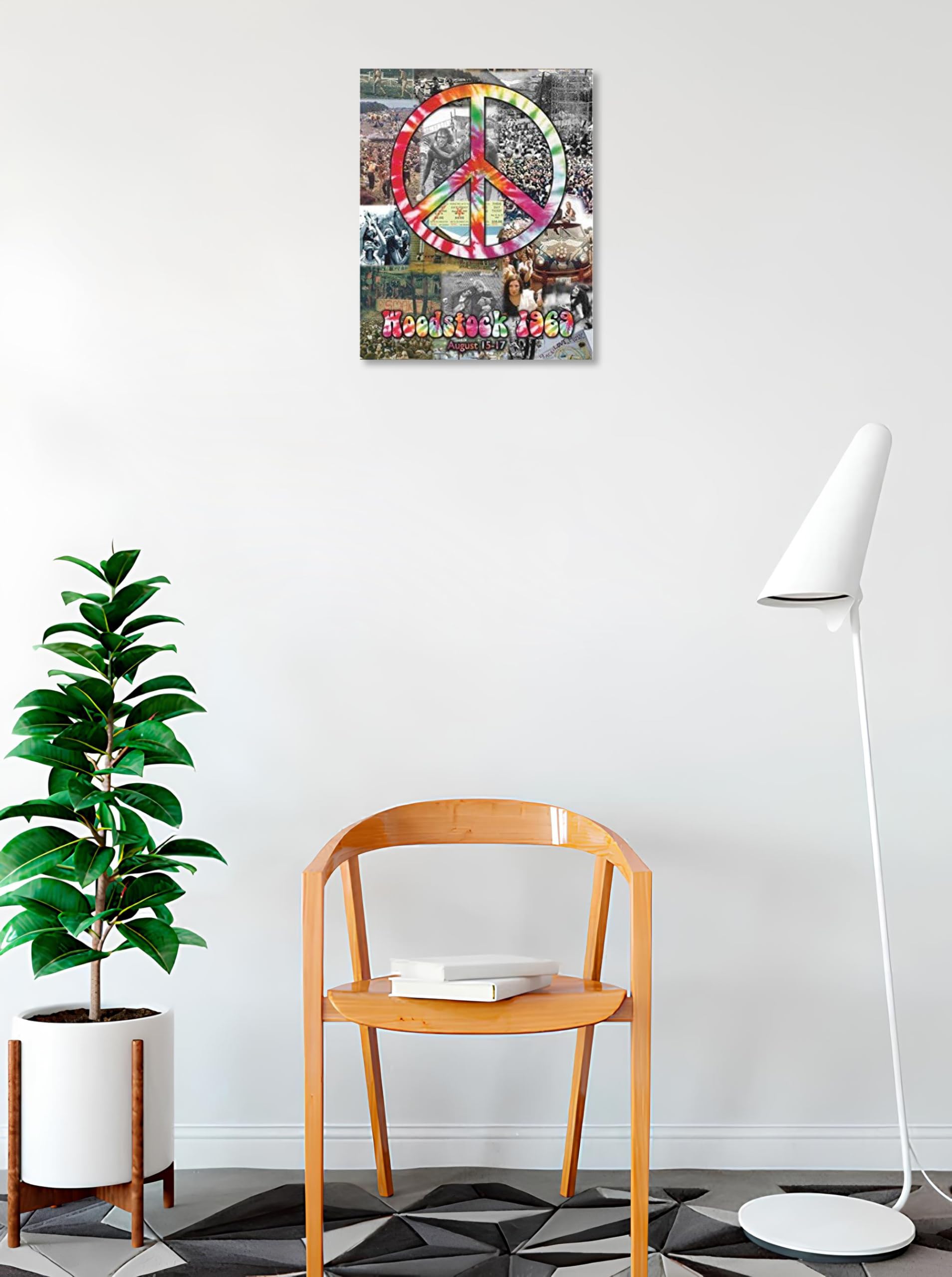 Buyartforless Woodstock and Peace Sign Colage 20x16 Impressão