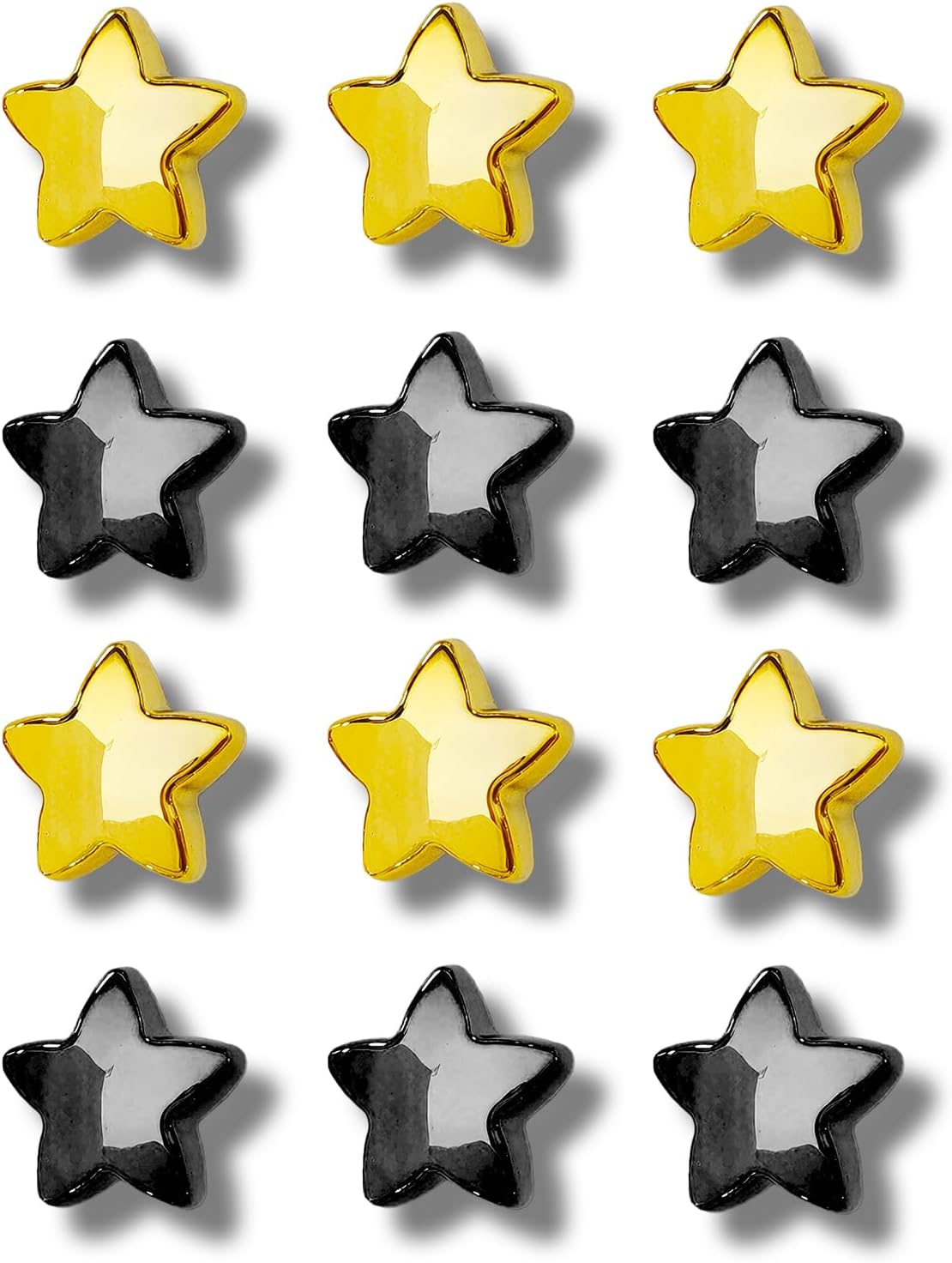 12PCS Silver Fridge Magnets Cute Star Refrigerator Magnet Set