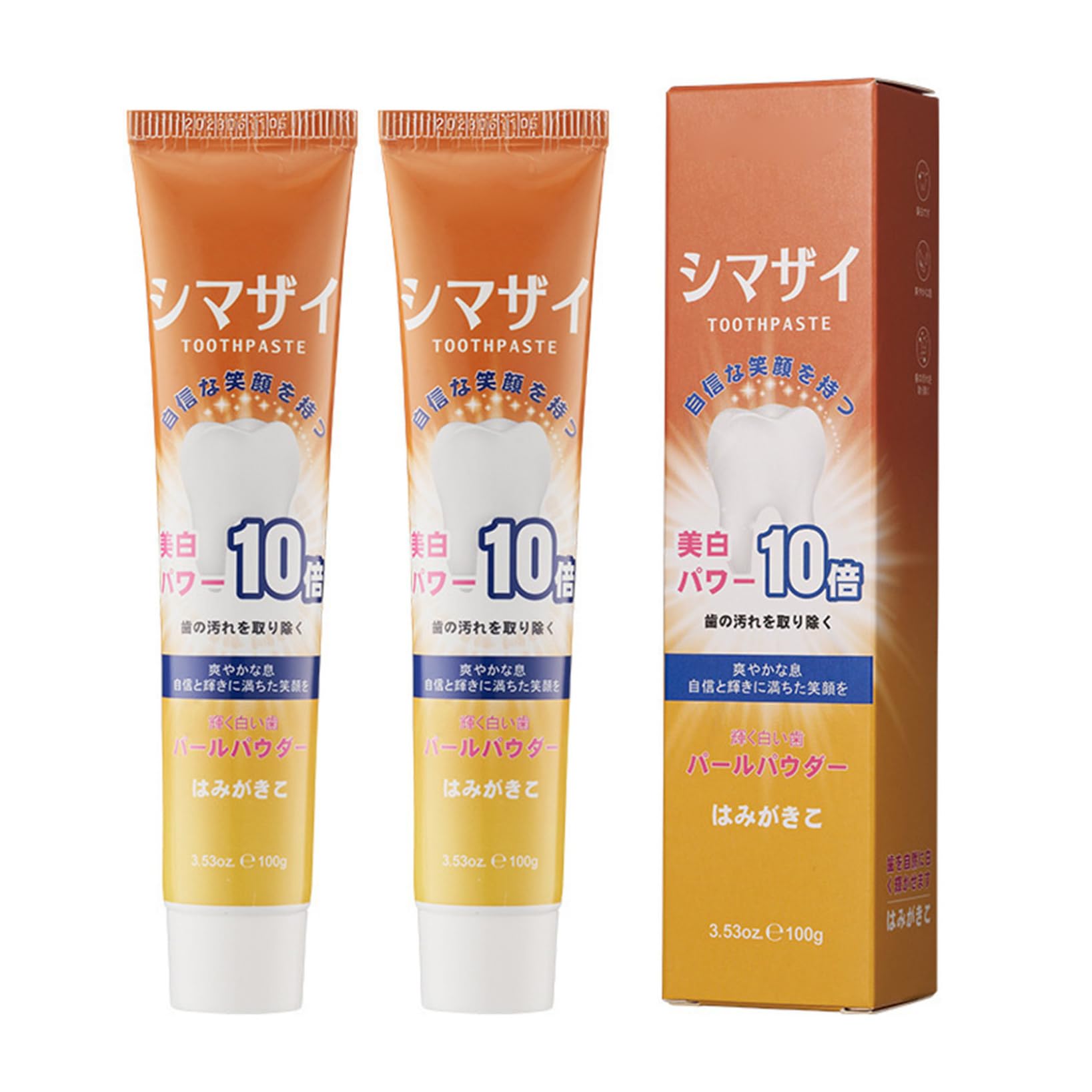 Mint Fresh Breath Toothpaste Twin Pack Enamel Protection Deep Cleaning Healthy Oral Care Routine with Fluoride Orange One
