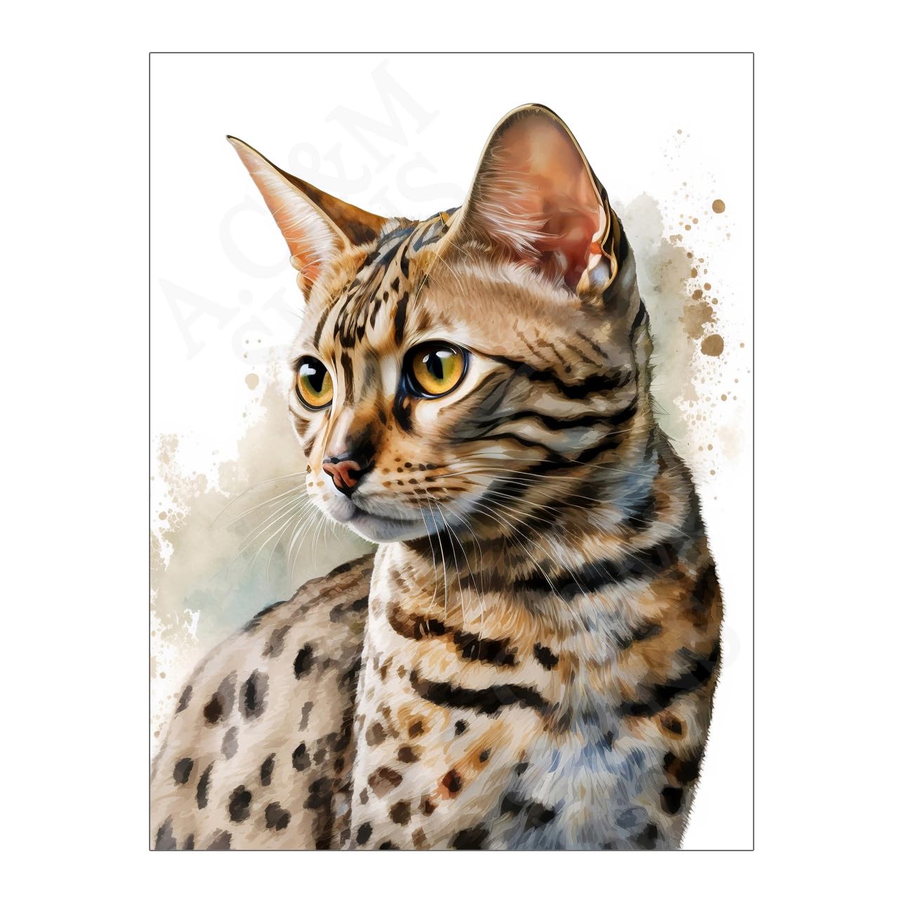 Bengal Cat Wall Art Metal Print Picture Plaque Cats Prints Signs Home Décor Living Room Kitchen House Bedroom Bathroom Décor Gift 15680 (10.6 x 8 inches (27cm x 20cm))