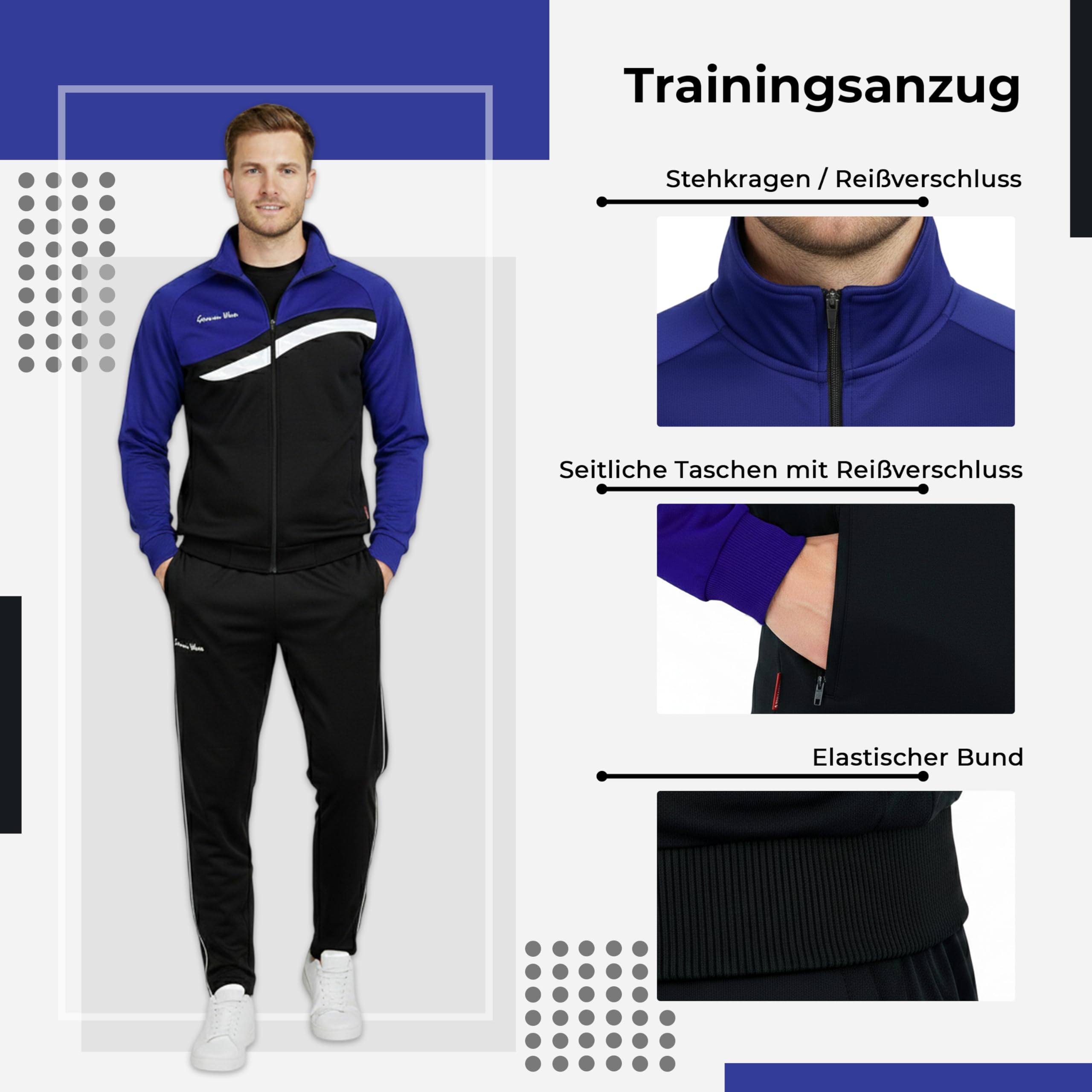 German Wear STRIKER Herren Trainingsanzug Sportanzug Jogginganzug Doppellagig