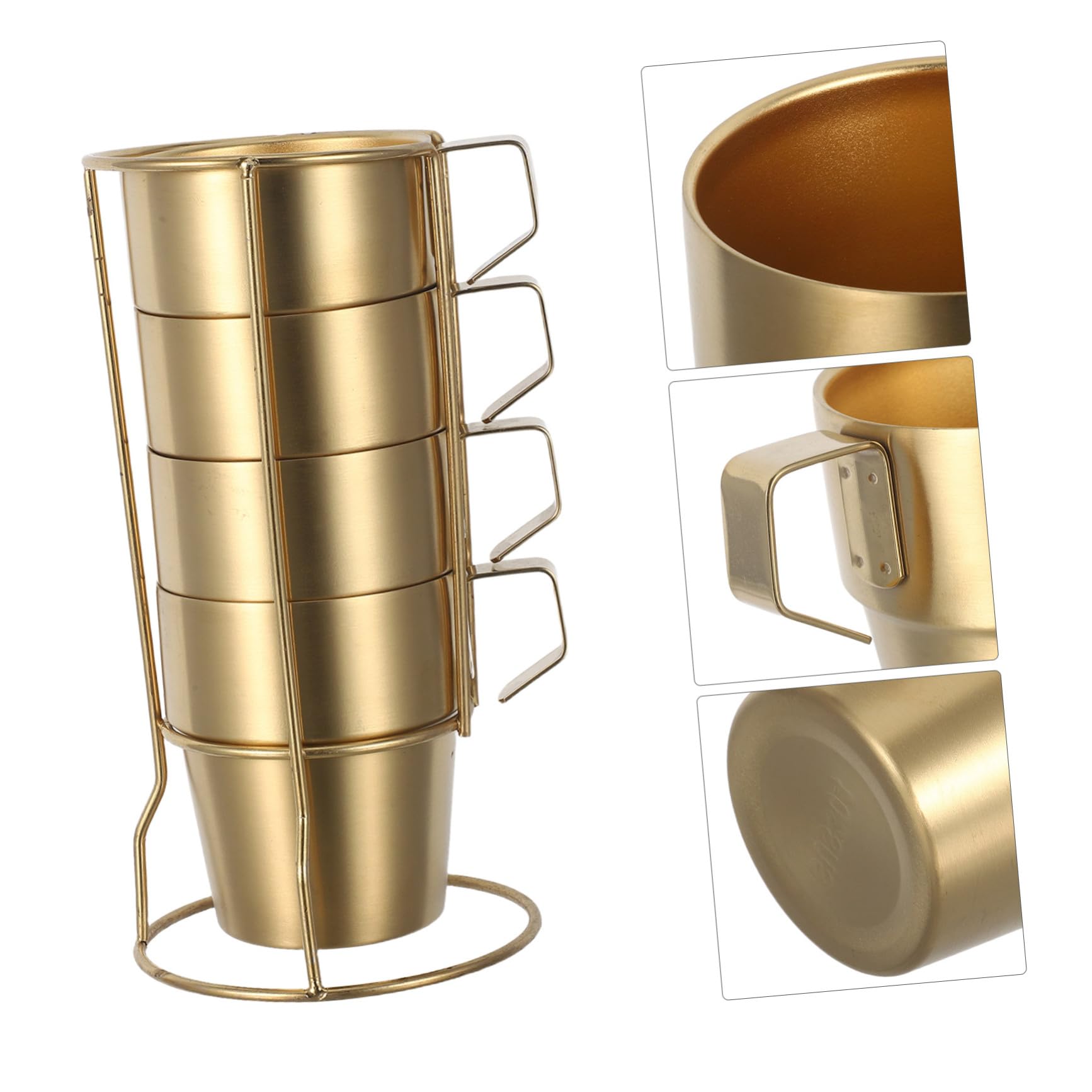 POPETPOP Tazas Infantiles de Acero Inoxidable con Asa y Doble Aislamiento Taza Térmica Apilable con Soporte para Café Té y Bebidas Frías Diseño Resistente y Seguro para Camping y Hogar