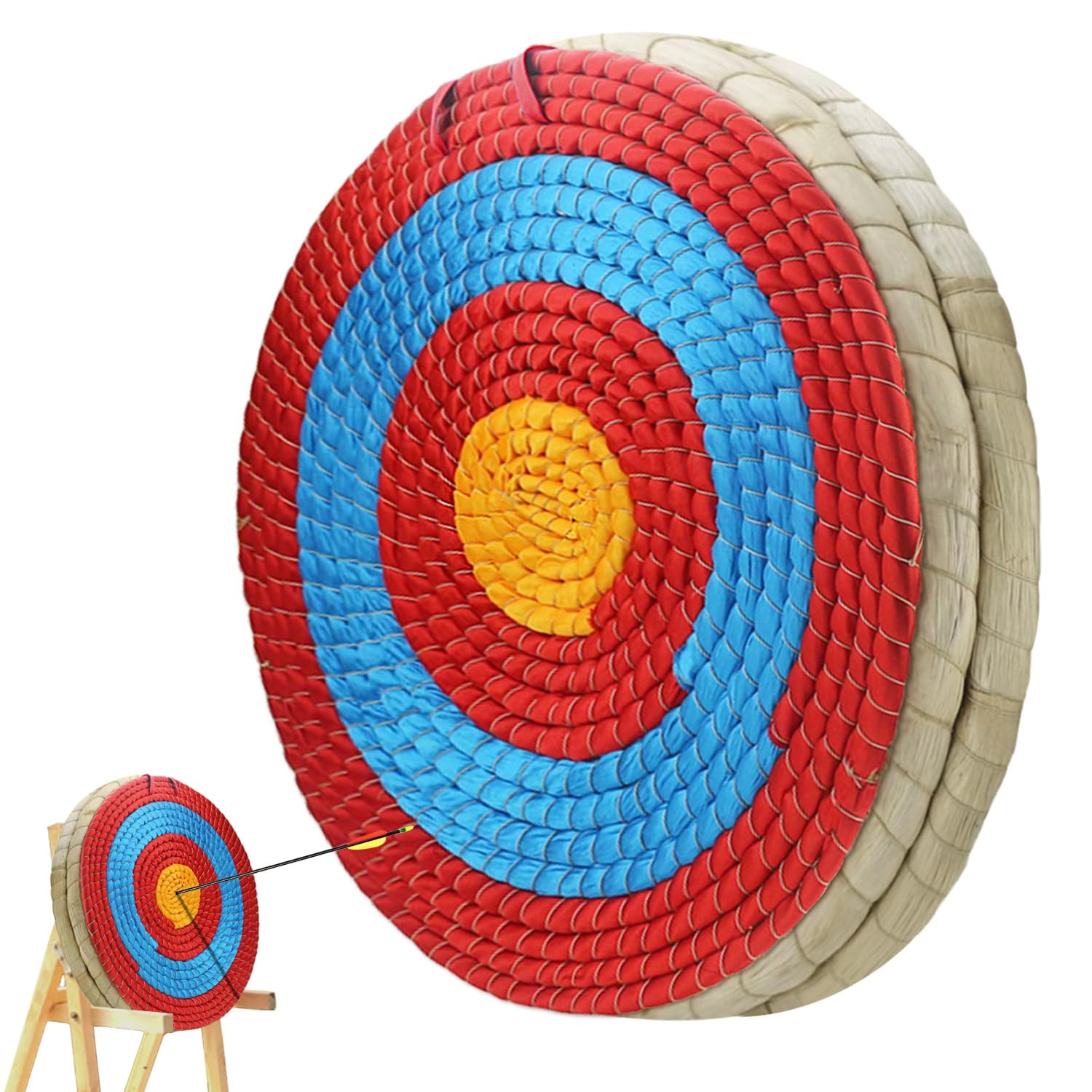 Archery Target 3/5/7 Layers Straw Archery Target,Arrow Target for Recurve Bow Longbow or Compound Bow Round Arrow Target for Outdoor Hunting Shooting Practice