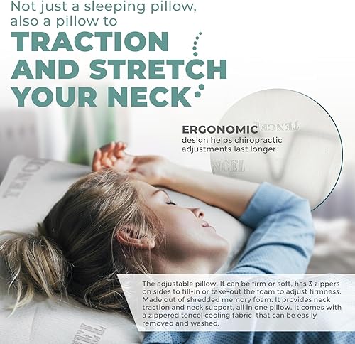 Miniatura 2 de Arc4life Almohada ajustable de espuma viscoelástica con tracción en V mediana almohadas para dormir de espalda y de lado para dormir. Uso para