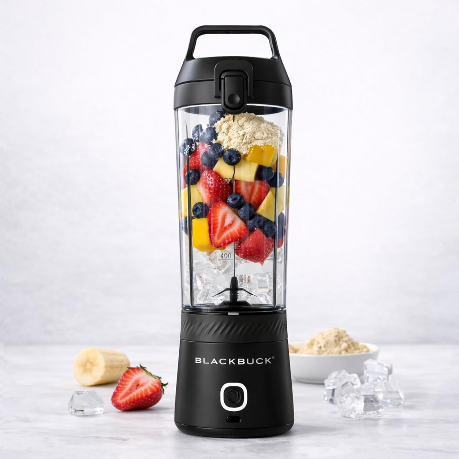 BLACKBUCK Portable Blender for Protein Shakes, Smoothies, Ice Crushing | Electric Shaker 100W | 2000 mAh USB-C Rechargeabl...