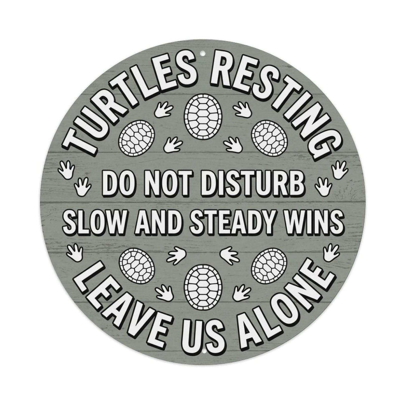 Slow Turtles Resting Animal Warning Shell Detail Metal Tin Sign