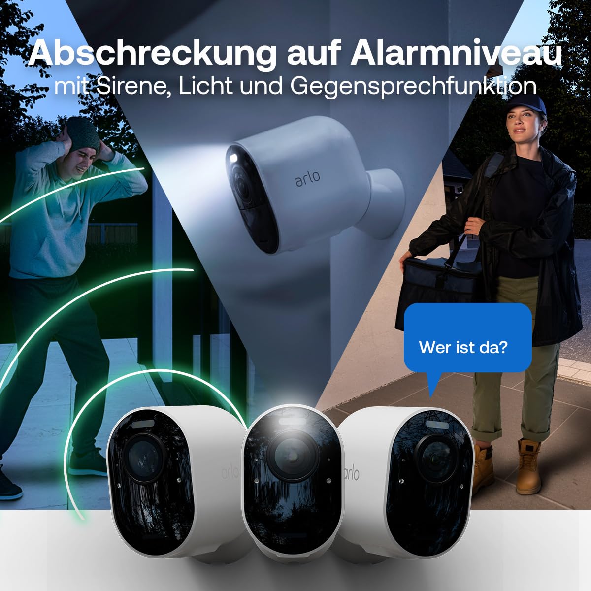 Arlo Ultra 3 4K Akku Überwachungskamera Aussen mit SmartHub, 1er-Set