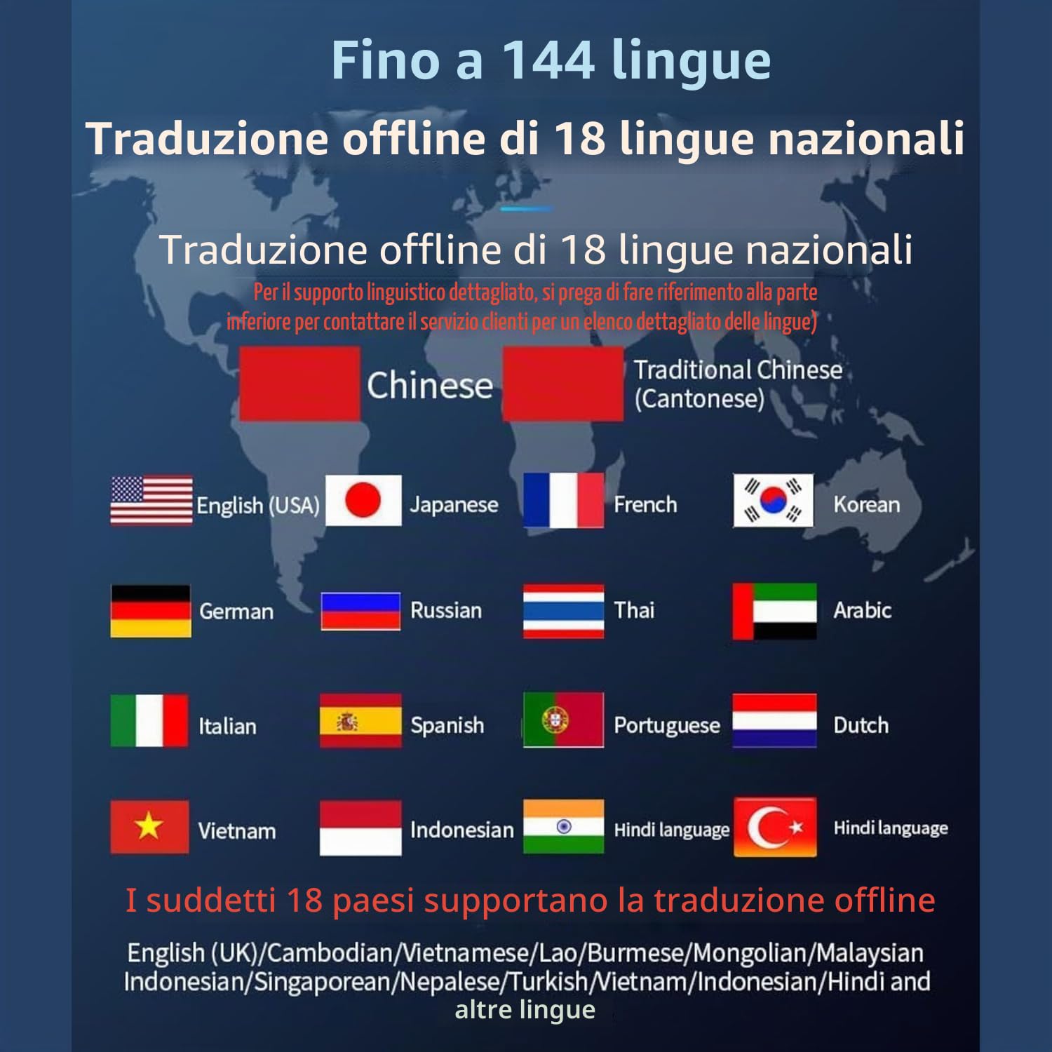 Traduttore vocale istantaneo – Nuovo settembre 2025 | Traduttore vocale in tempo reale, offline in 19 lingue, online su 149, traduttore portatile simultaneo (Nebraska)