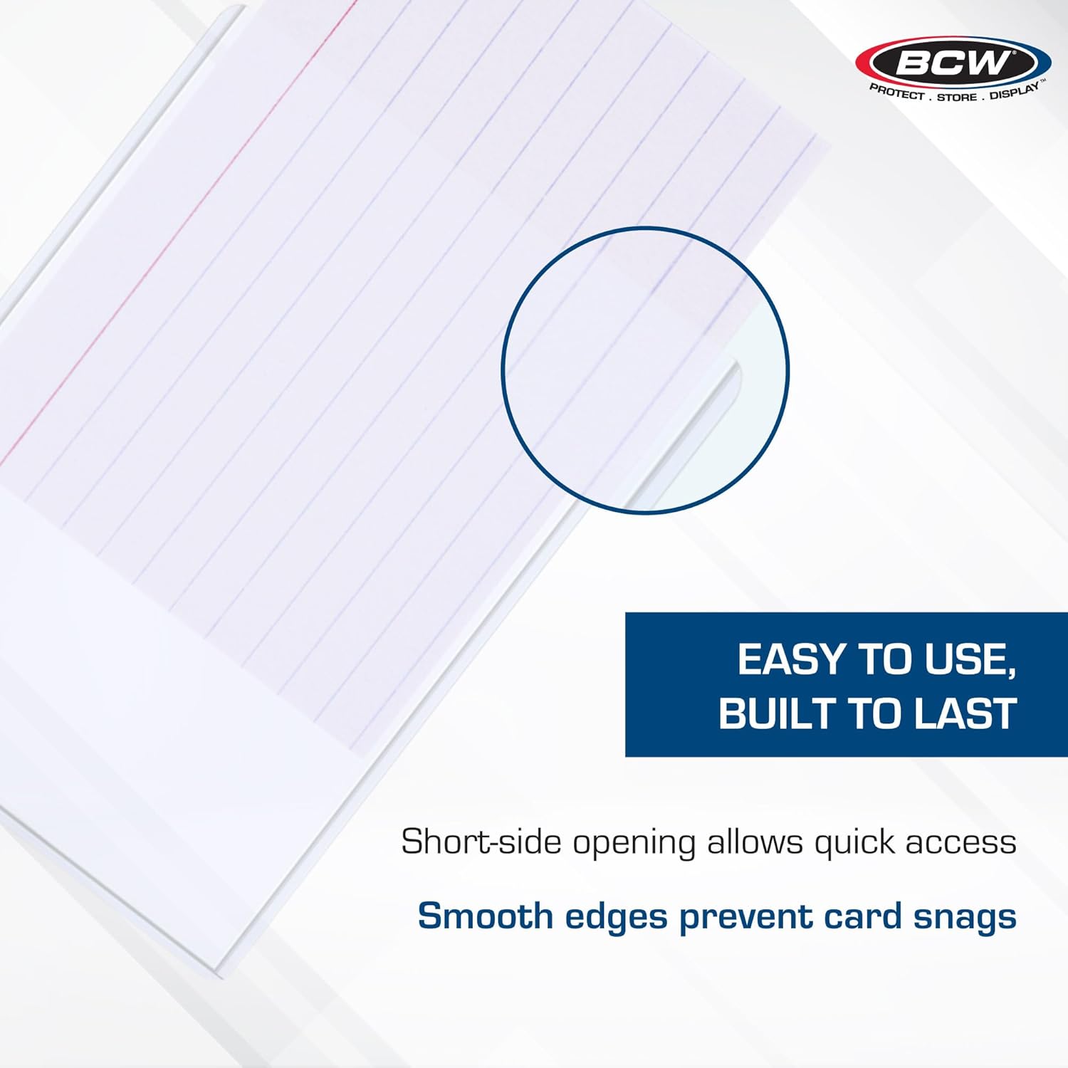 BCW 3.5x5 Topload Holder - 100 Pack | Premium Rigid Plastic Protector Case for Trading Cards, Index Cards, and Photos for Transformer TCG, Magic: The Gathering, and More