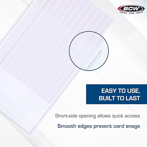 Miniatura 5 de BCW Soporte para carga superior de 3.5 x 5 Paquete de 100 Funda protectora de plástico rígido premium para tarjetas intercambiables, tarjetas de