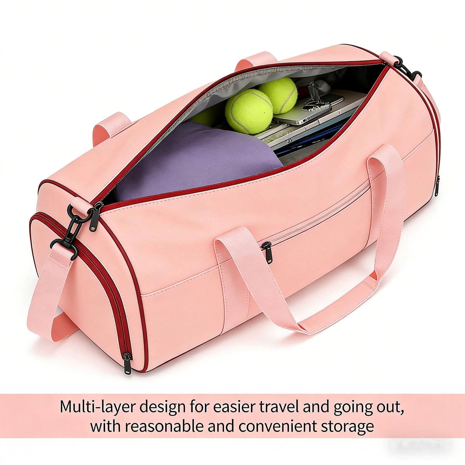 Tennis-Badminton-Tasche, wasserdichte, Kratzfeste Netztasche mit Druckentlastungssystem mit Mehreren Fächern, für Schlägerschuhe, Sportausrüstung