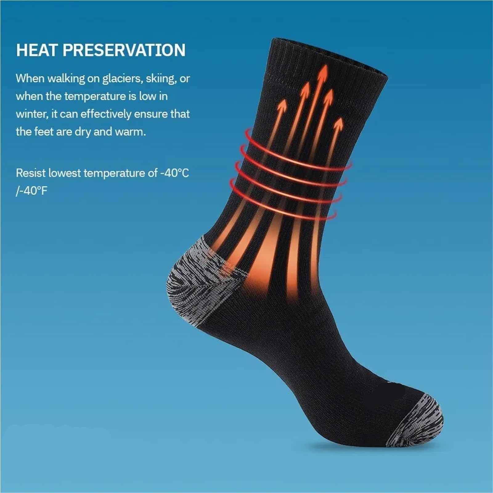 Wasserdichte Socken 2 Pairs Waterproof Socks for Men Warm Snow Thermal Sports Sock Snowboard Cycling Ski Bicycle Winter FüR Wie Laufen