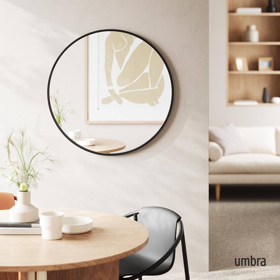 Amazon.com: Umbra Hub Round Wall Mirror with Rubber Frame