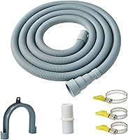 MAREKINEKO Universal Washing Machine Drain Hose Extension 6.5FT Leak-Proof with Clamps for Portable Washers & Dishwashers
