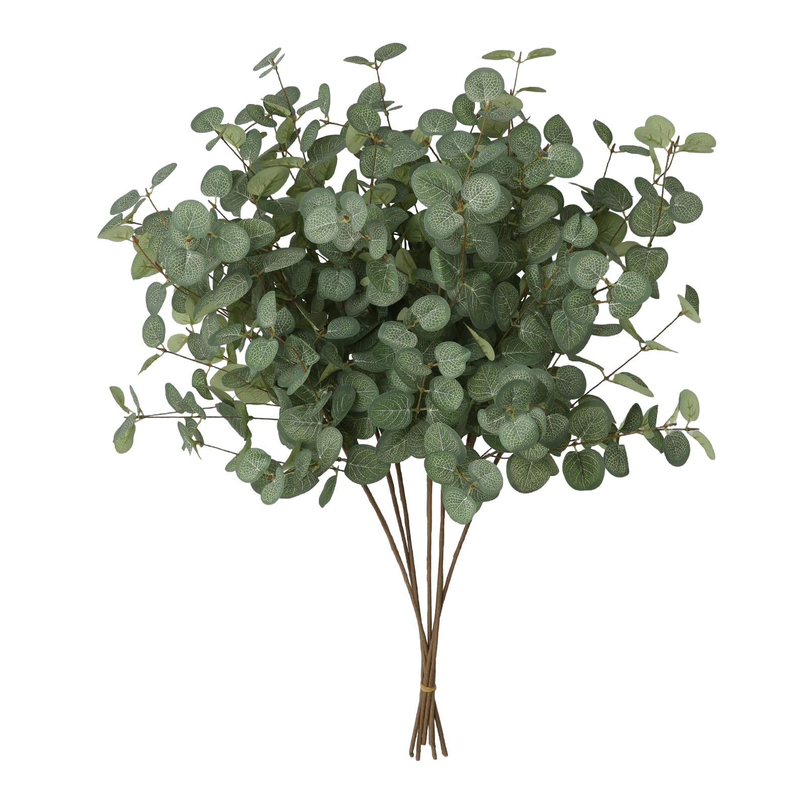 Tuocal 6 Bunches Artificial Eucalyptus Stems Leaves, Real Touch Fake Silk Eucalyptus Branches Faux Greenery for Flower Arrangement Home Wedding Party Decoration, Green