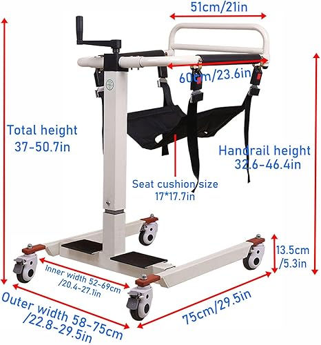 Miniatura 2 de seveni Silla de transferencia de paciente, asistencia de elevación para ancianos, portátil, elevador de automóvil, mesita de noche, cómoda silla de