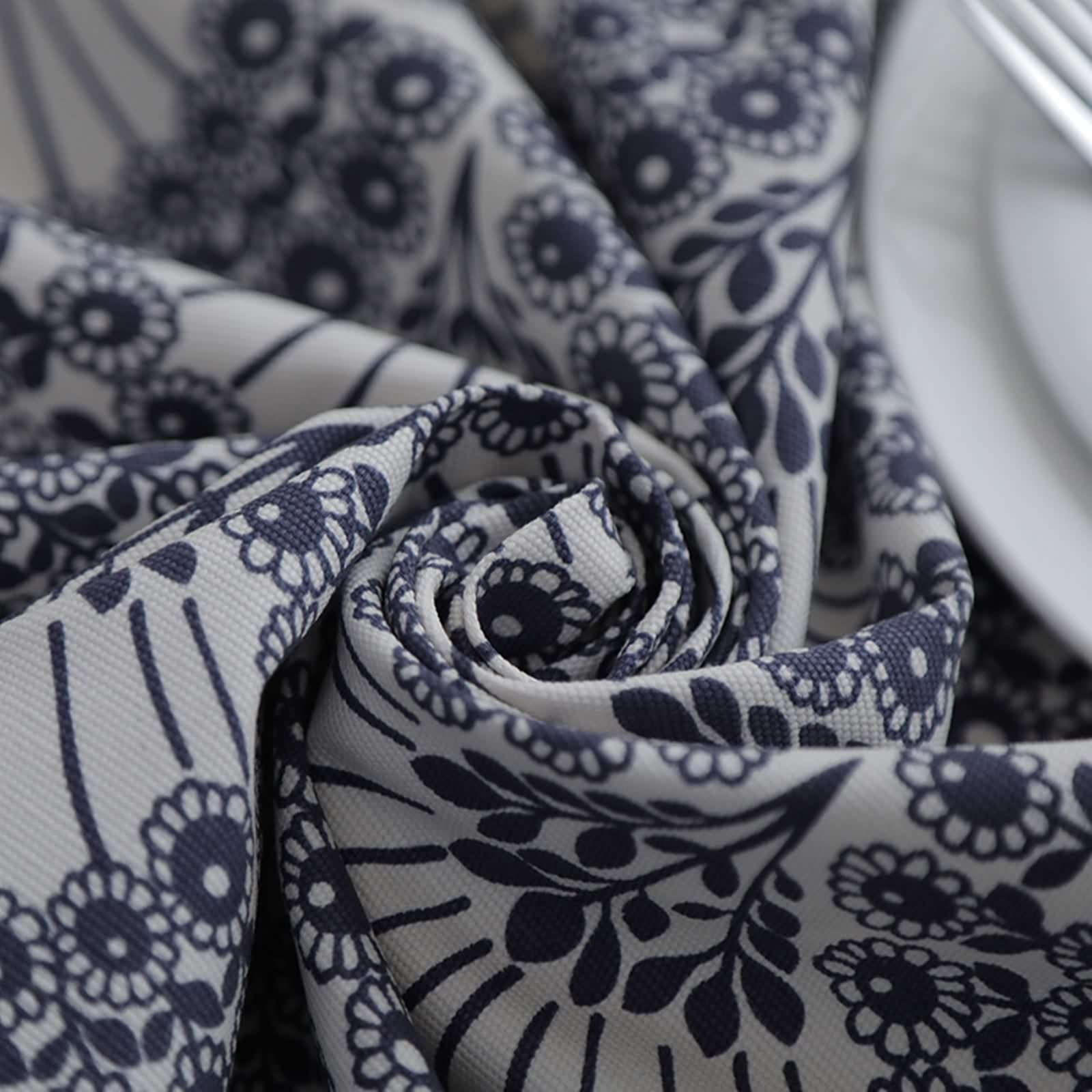 Tovaglia Cotone 90X140, Tovaglia per Festa Di Compleanno Blu Fiore Stampato Copritavolo per Soggiorno Cucina