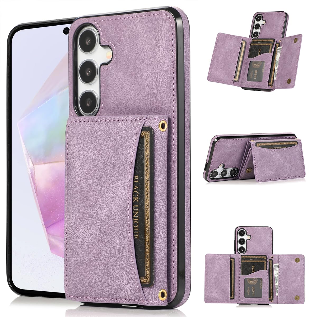 NKECXKJ Design for Galaxy A35 5G Wallet Case with Credit Card Holder Slot PU Leather Phone Cover Stand Kickstand Shockproof Protective Cell