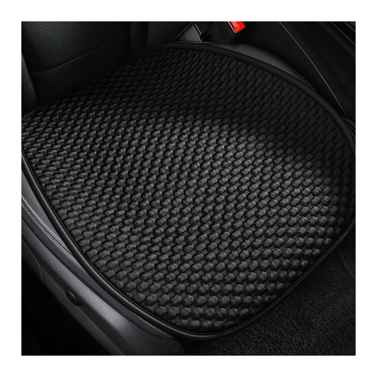 JNNJ 2 Pezzi Universale Cuscino per Sedile Auto, Coprisedile Auto Anteriori Soft Confortevole, Cuscino Sedile Auto Anteriore Antiscivolo, per Interni Autoveicoli Coprisedile Tappetino(Nero)