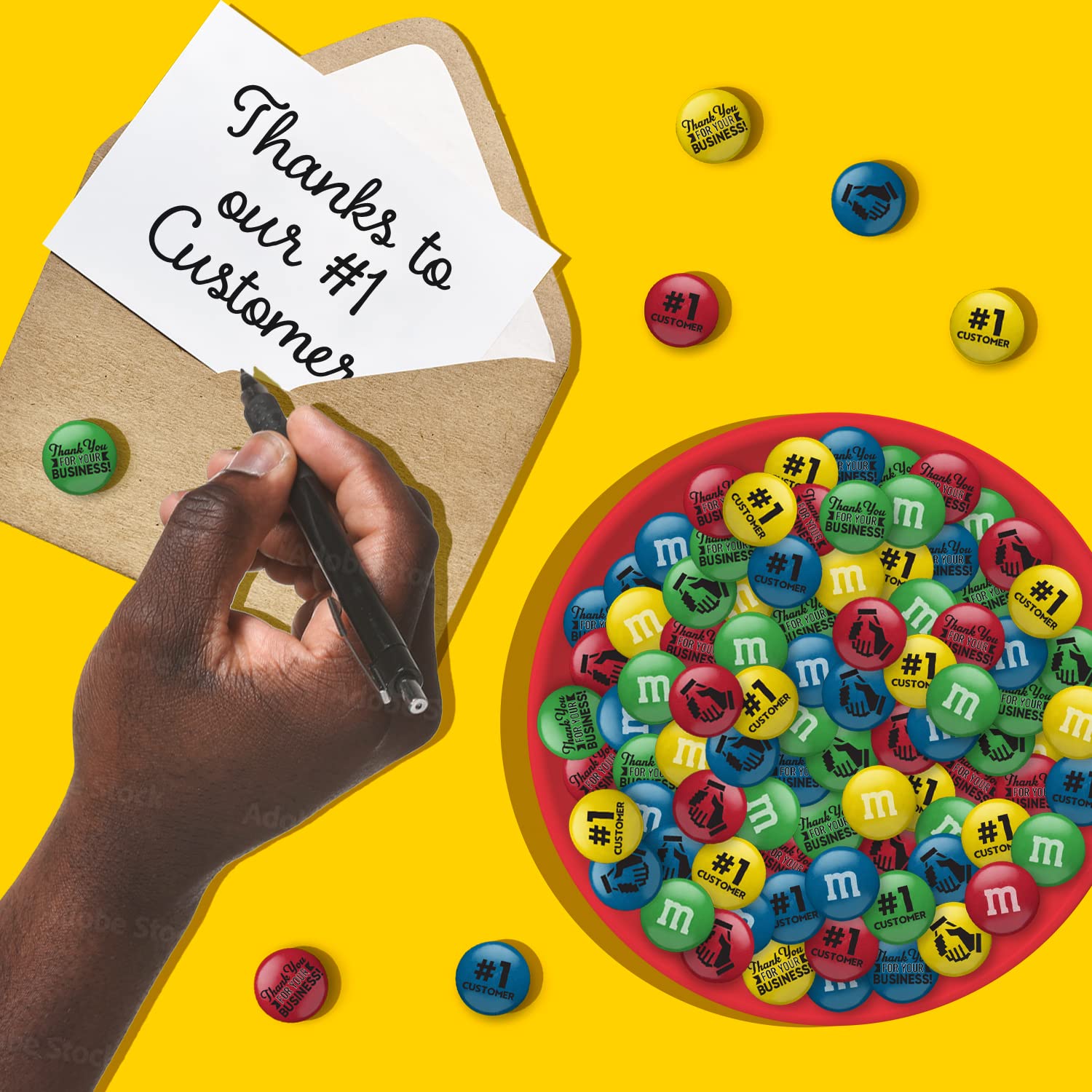 M&M’S WORLD Pre-Designed Customer Focus Milk Chocolate Candy-2lbs of Bulk Candy in Resealable Pack for Customer Thank You Gifts,Trade Shows,Business Meetings,Client Thank You & Customer Appreciation