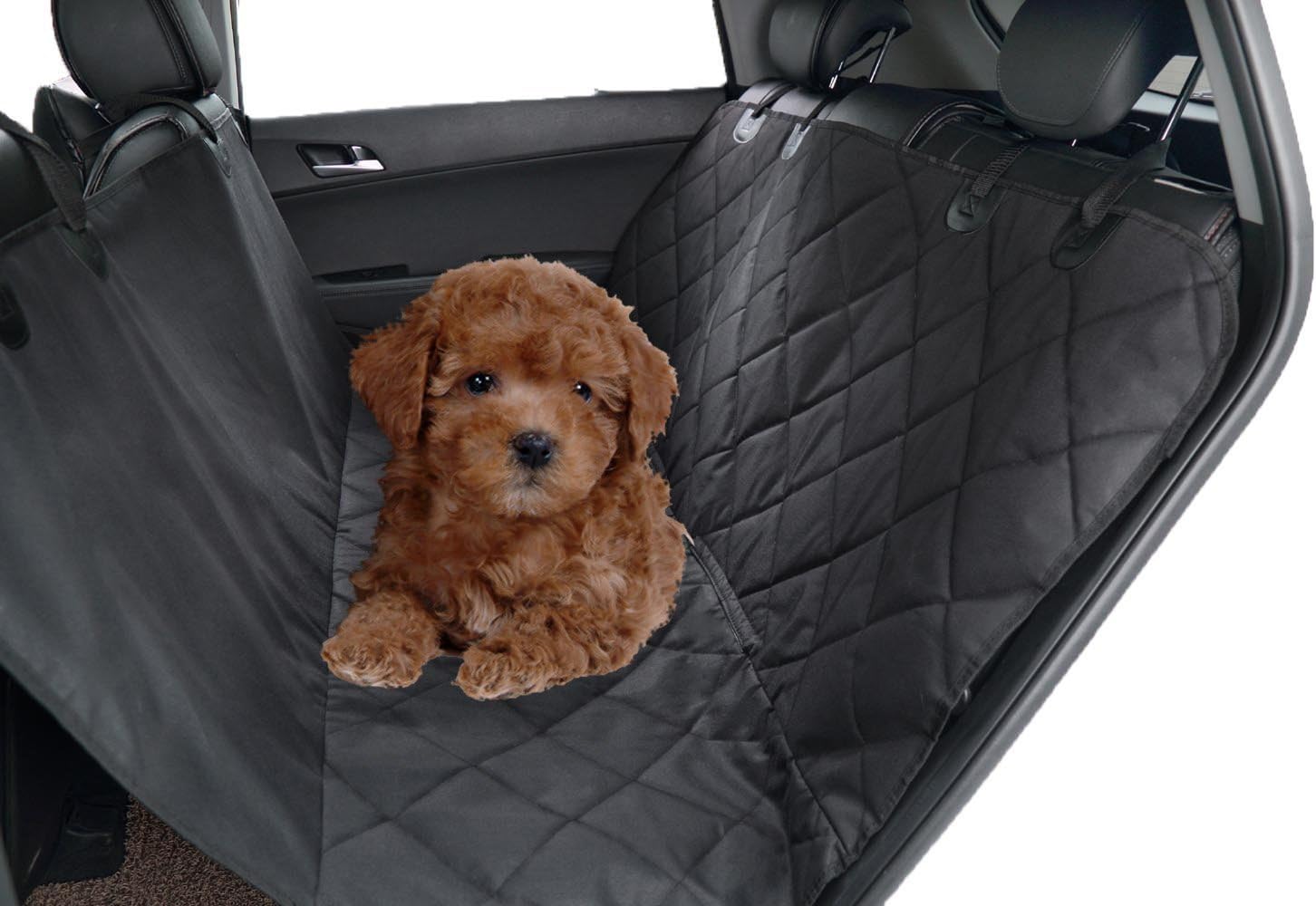 FOSHE Dog Seat Cover Waterproof Back Seat Cover for Cars,SUVs,Trucks with Dog Hammock,Seat Anchors,Nonslip Net.