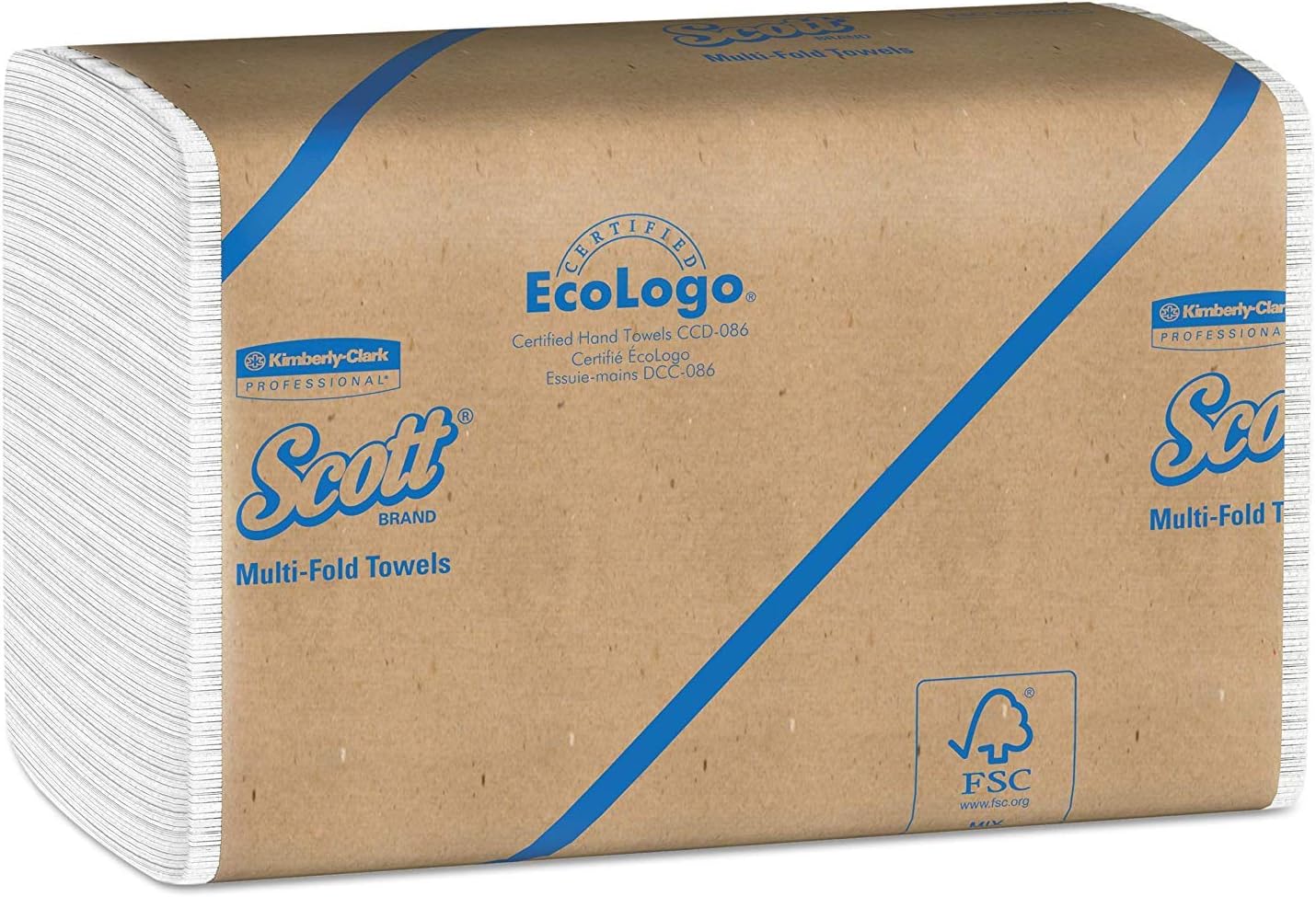 Scott Essential Multifold Paper Towels (01840) with Fast-Drying Absorbency Pockets, White
