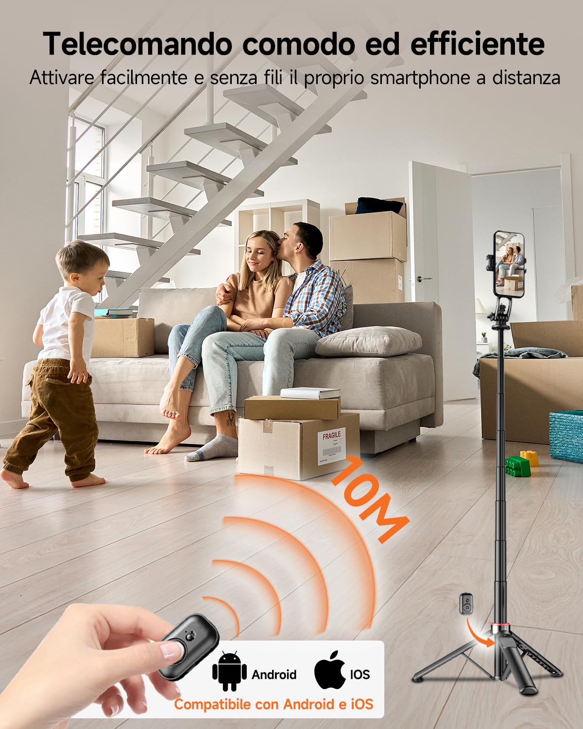 Rollei Treppiede Smartphone Magnetico 130cm Easy Creator MagPod Alluminio — immagine 3 di 16
