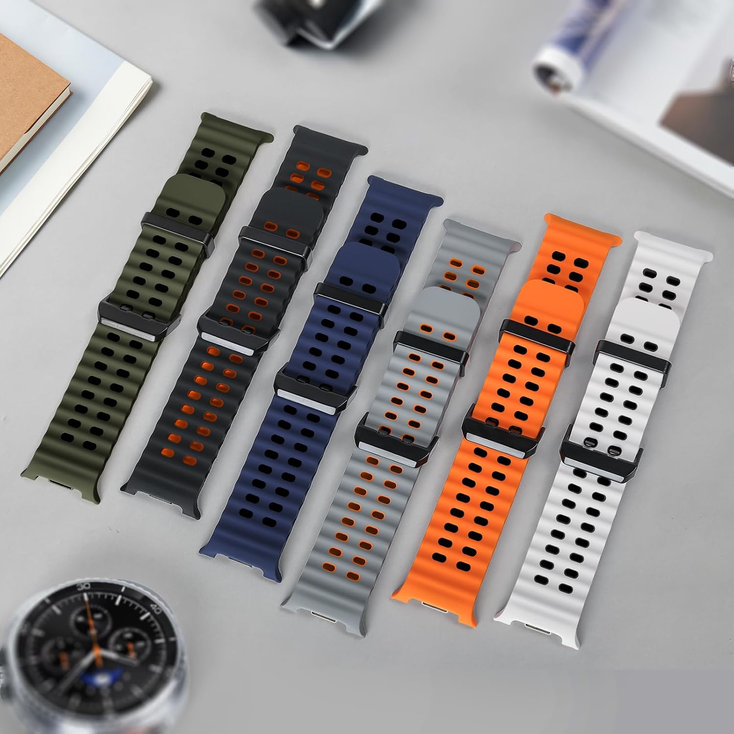 Marine Silicone Band for Samsung Galaxy Watch 9 8 40mm 44mm/8 Classic 46mm image 4