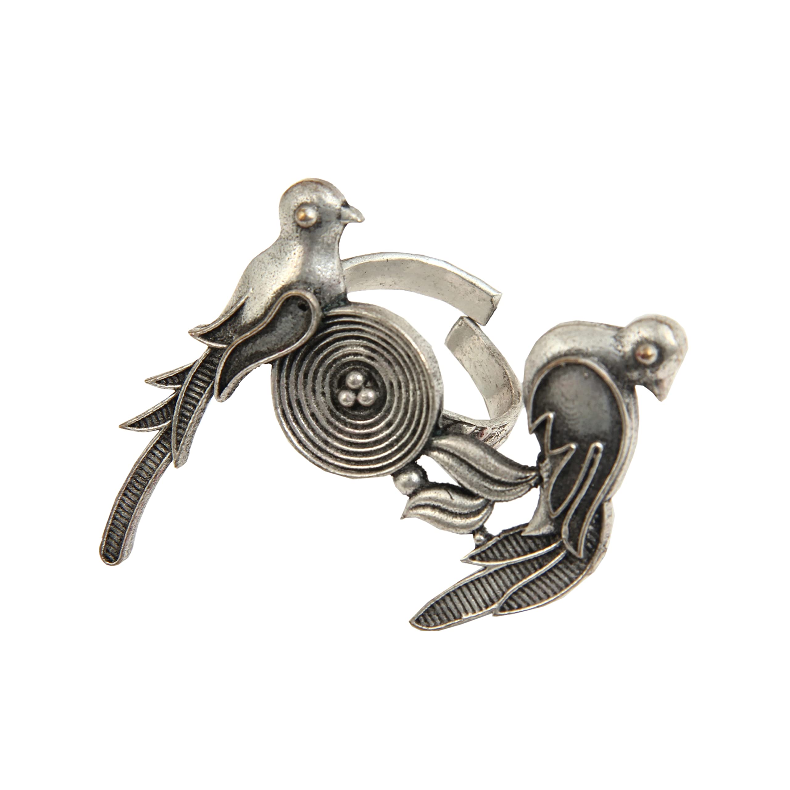 Dulcett India Black Metal Ring Antique Finish German Silver Oxidised Bird Charm Ring For Women & Girls (B0B433K6C8) Amazon Price History, Amazon Price Tracker
