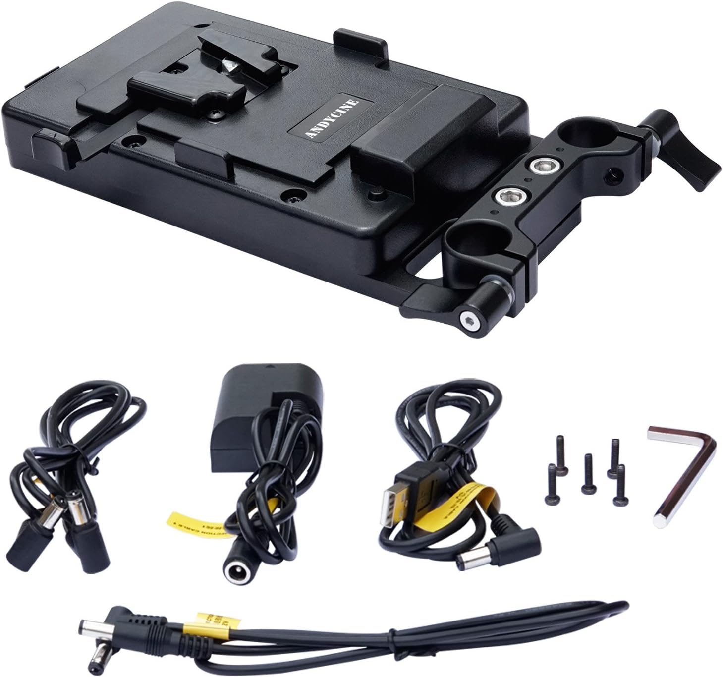 ANDYCINE V Lock Mount Battery Plate V Battery Adapter With D-TAP/P Tap/DC/USB Power Output for Monitors,DSLR cameras,Portbale devices