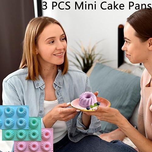 Miniatura 4 de 3 moldes de silicona para cupcakes de silicona para hornear, molde antiadherente para cupcakes para chocolate, browniegelatina