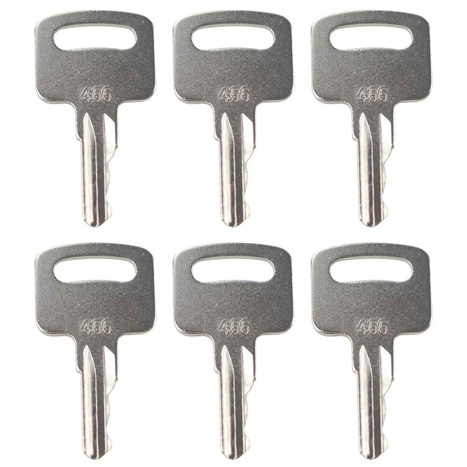 6PCS 455 Ignition Keys Heavy Equipment Forklift Key 104466 Compatible with Boo-m Lifts Scissor Lift Gen-ie Skyjack Te-rex JL-G Snor-kel Snor-kel Man-Lift Upright