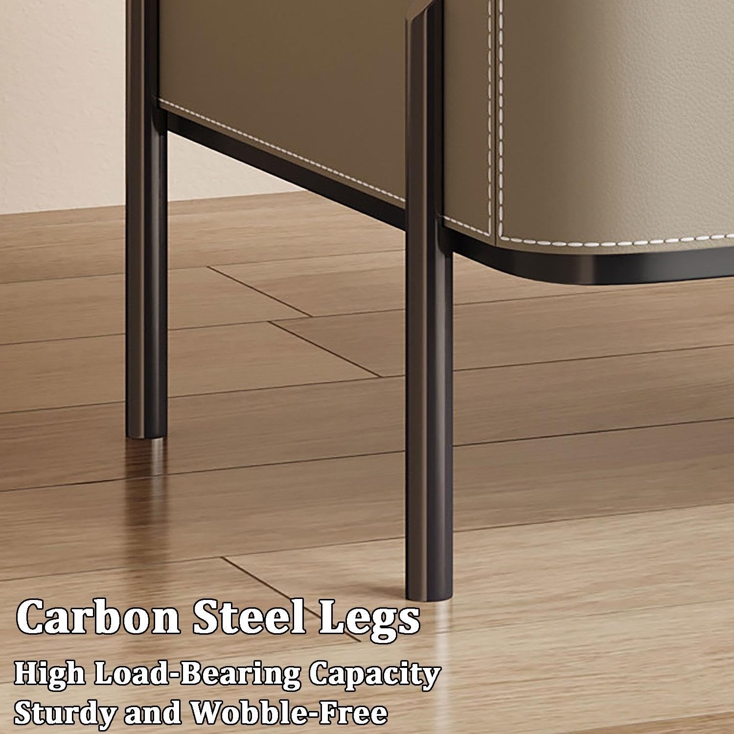 Table de Chevet Moderne avec 2 tiroirs Table d'appoint en Cuir