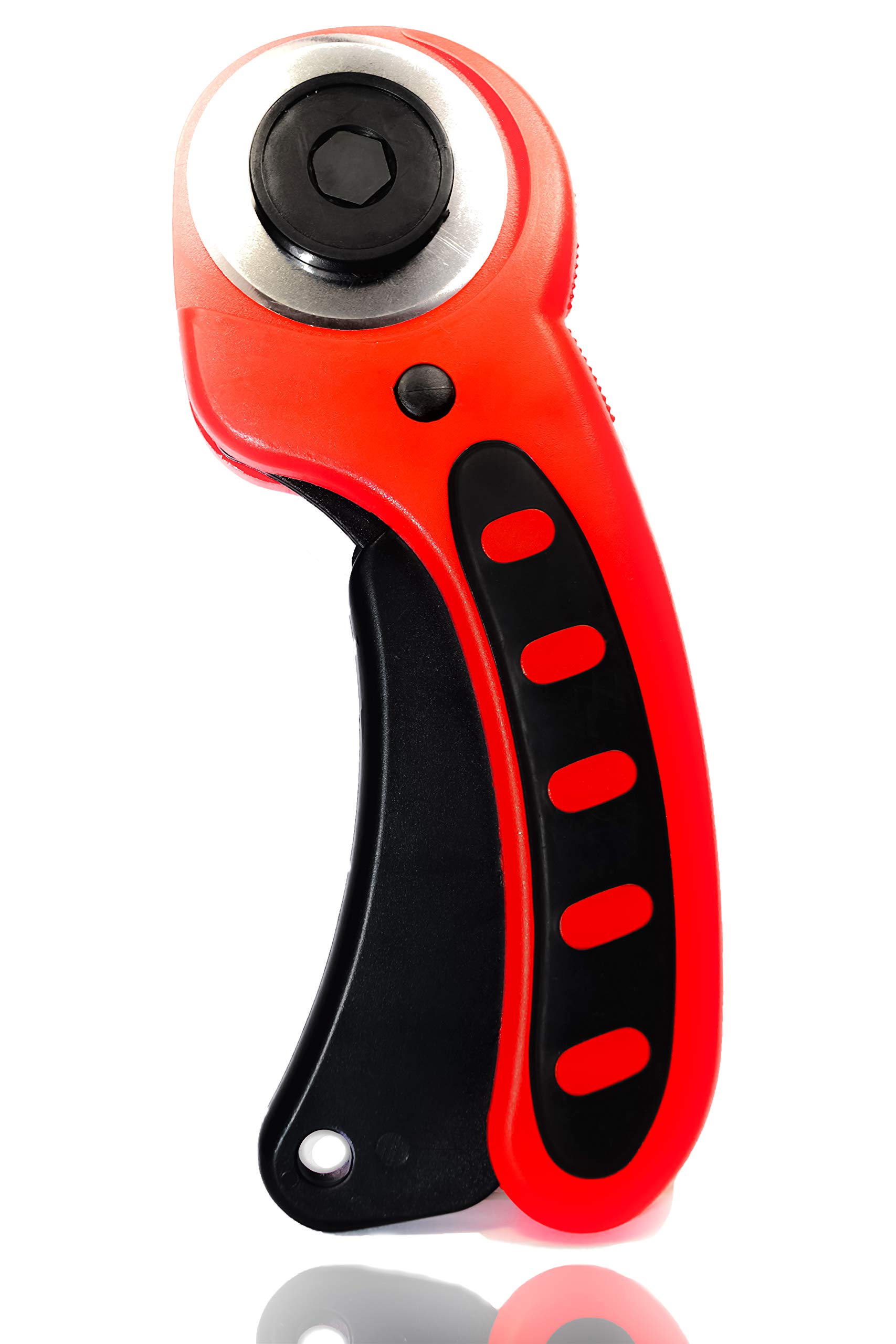 Rotary Cutter 45 mm | Deluxe Handle Rotary Cutter | Rotary Cutter with Lock Button | Contour Rotary Cutter | Leather Cutter | Rolling Fabric Cutter | Leather Rotary Cutter | IntTool Rotary Cutter