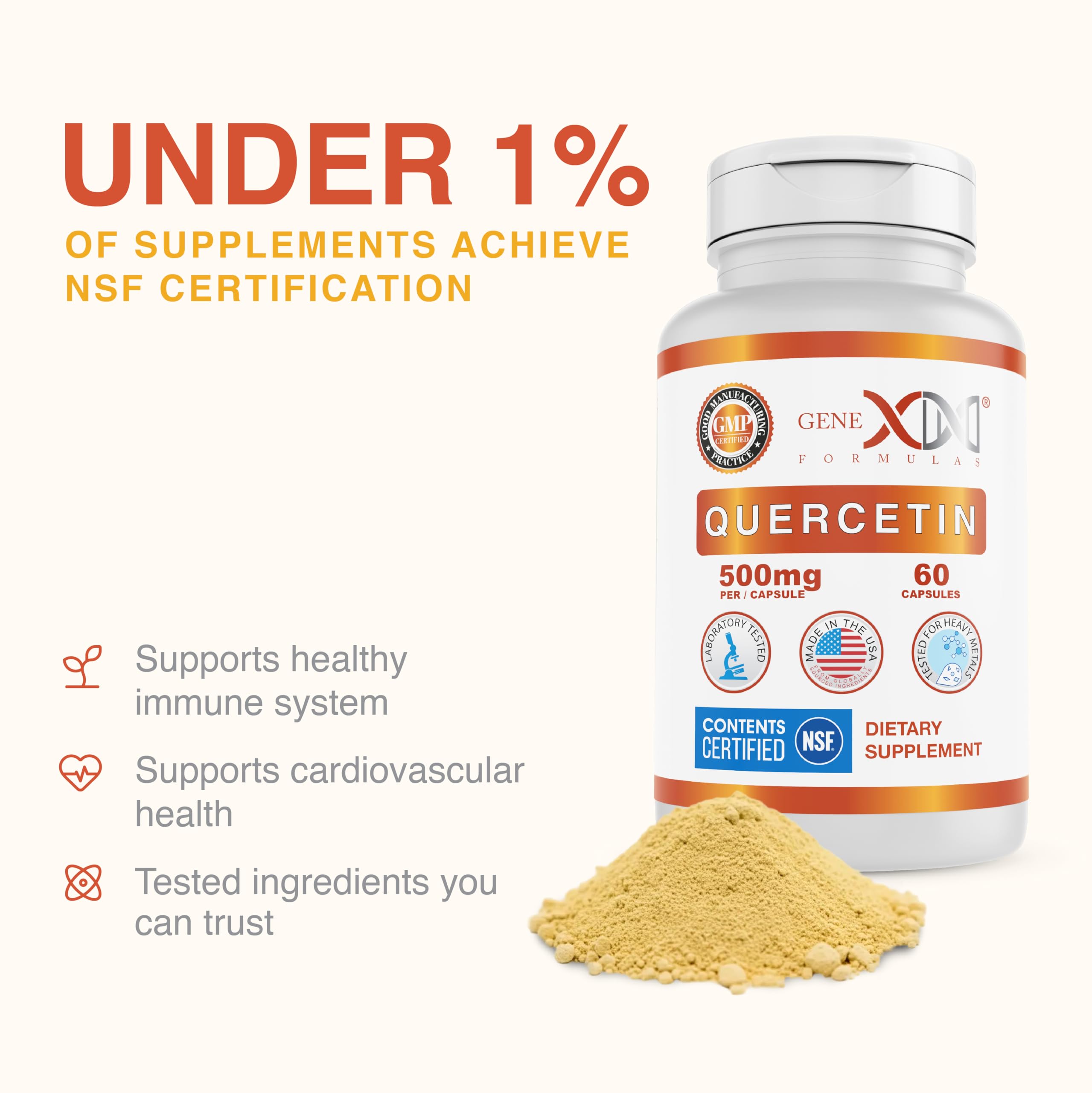 Genex Formulas Quercetin 500mg, Immune Support & Cellular Health, 60 Caps — Amazon image 3