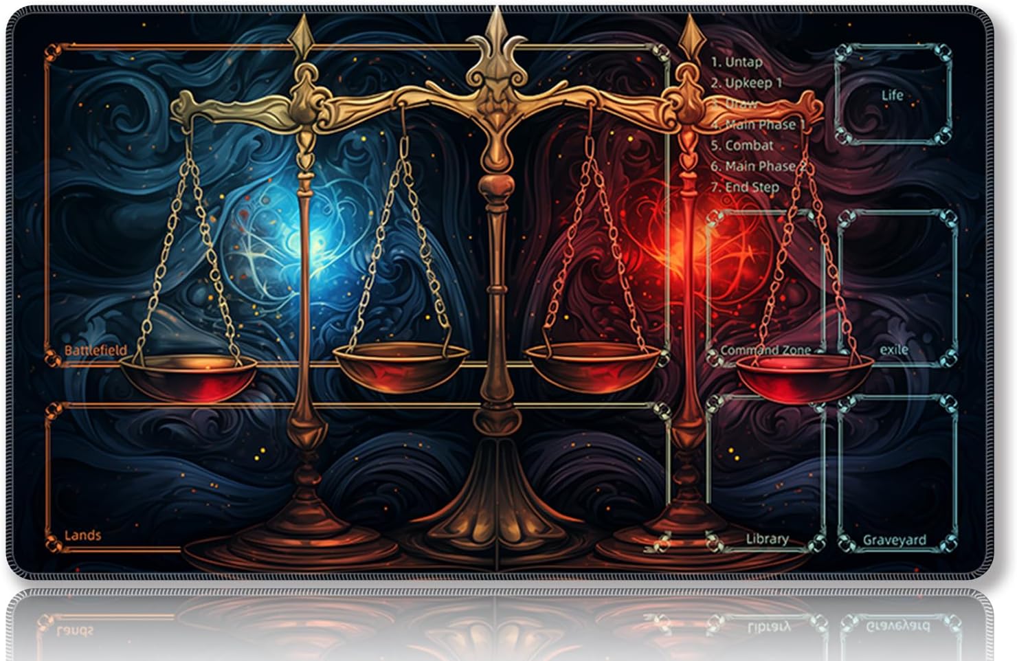 Playmat for MTG, Playmat with Zones, Size 24" x 14",TCG and Board Game Mats for Cards, Free Storage Bags (Colorful 15,No with Zones)