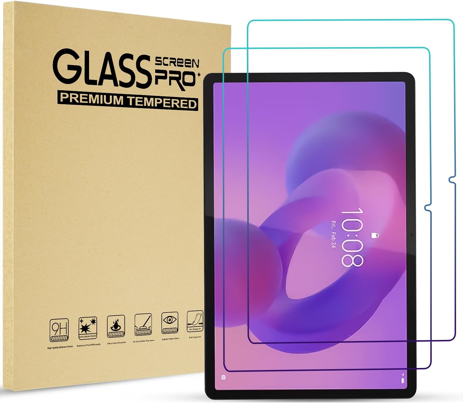 ProCase 2 Pack Screen Protector for 12.7" Lenovo Idea Tab Pro 2025/Yoga Tab Plus 2025/Tab P12 2023, Tempered Glass Film Guard for 12.7" Lenovo Idea Tab Pro/Yoga Tab Plus/Tab P12 2025 2023 Release