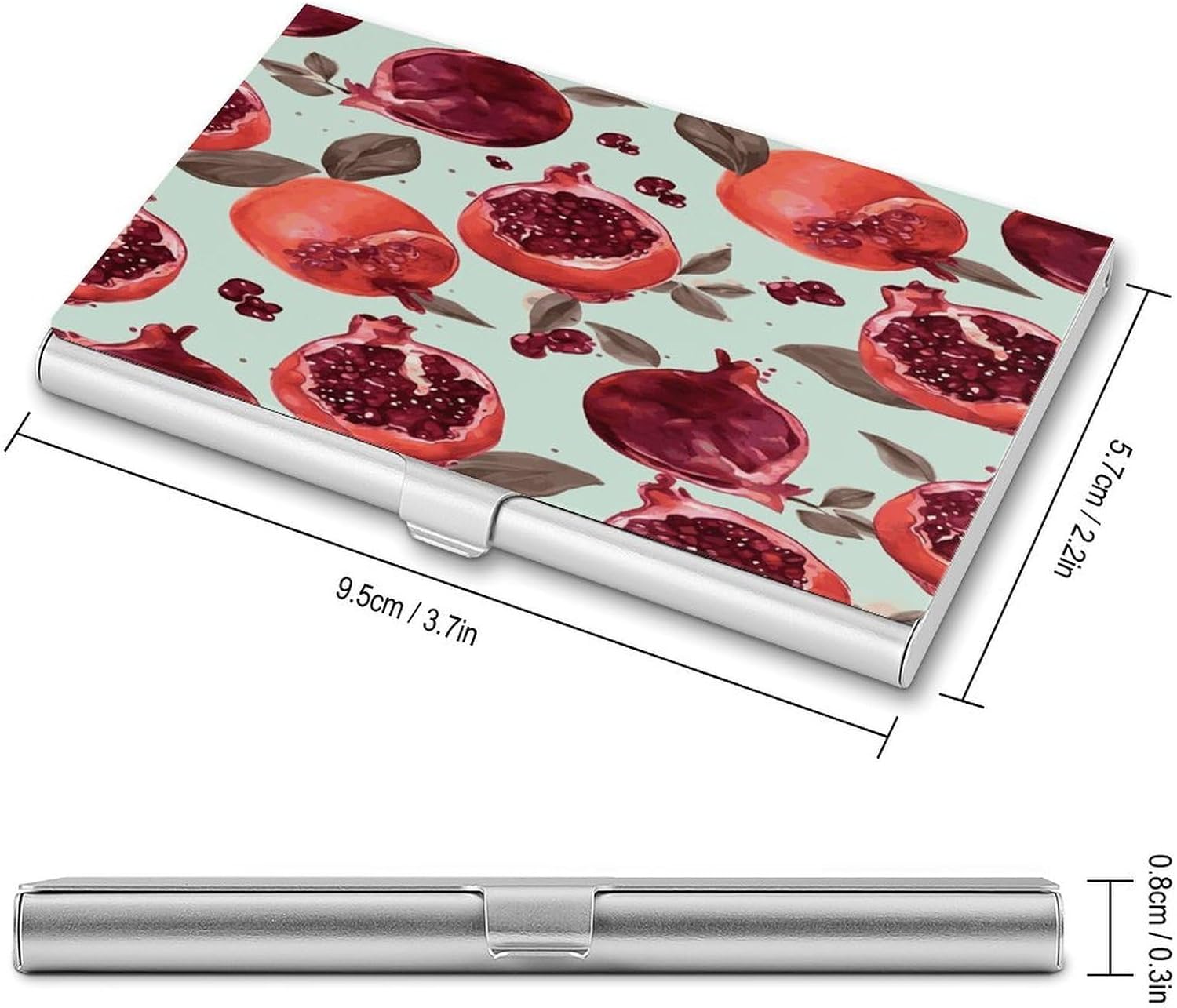 Pomegranate Pattern Business Card Holder Slim Business Card Case image 2
