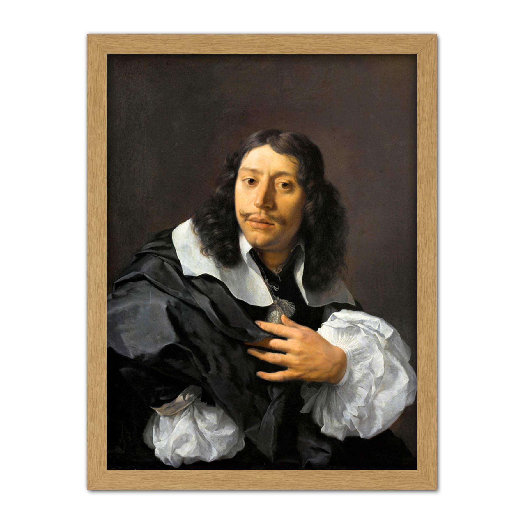 Artery8 Rembrandt Van Rijn Selfportrait Life Drawing Artwork Framed Wall Art Print 18X24 Inch
