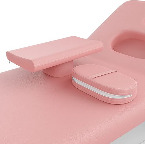 Miniatura 7 de Mesa de masaje estacionaria profesional con respaldo para mesa de tratamiento, mesa de terapia física, cama facial de spa, marco de metal de piel