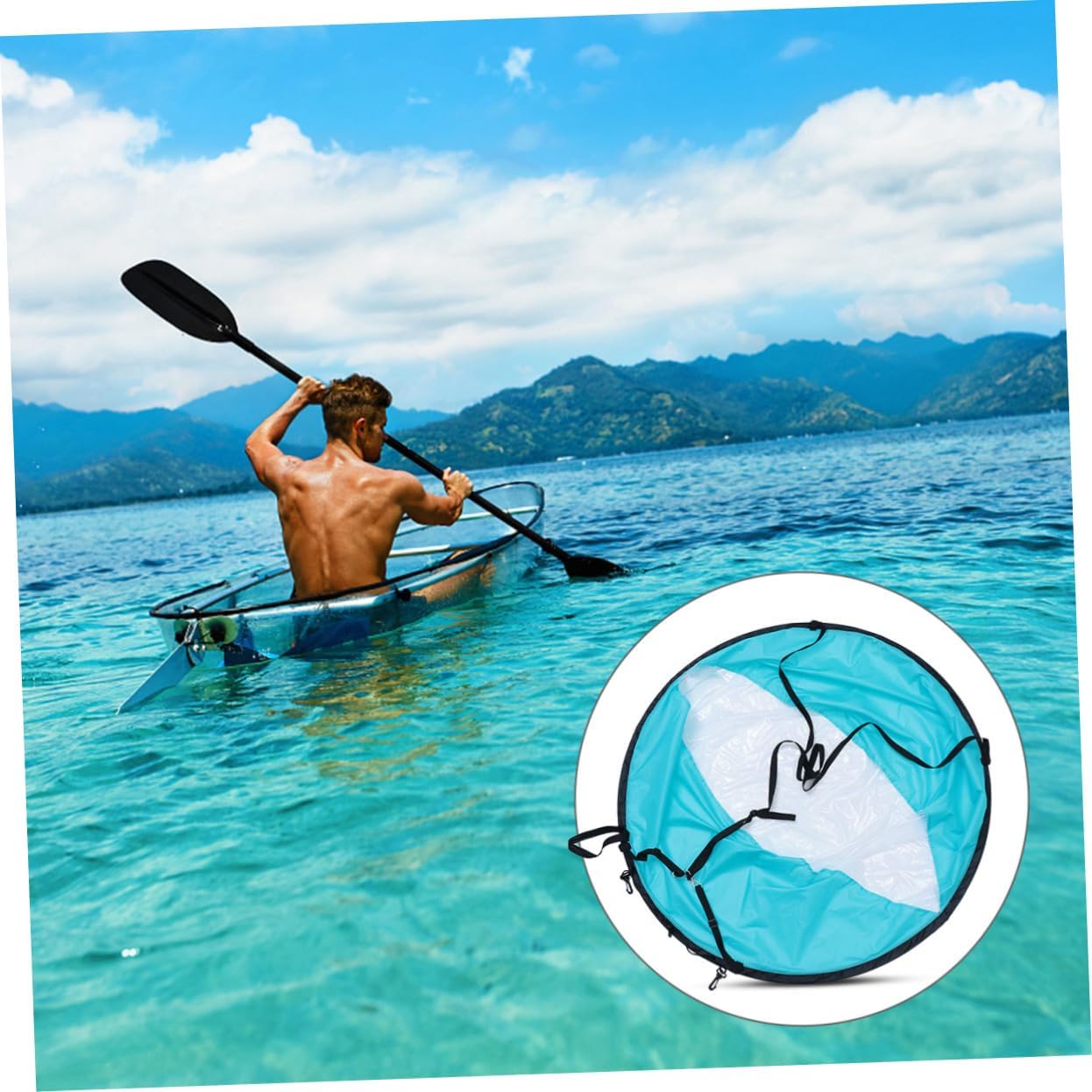 Kayak Accessories Foldable Wind Sail for Kayak Canoe Boat Uv Protected Sturdy Construction