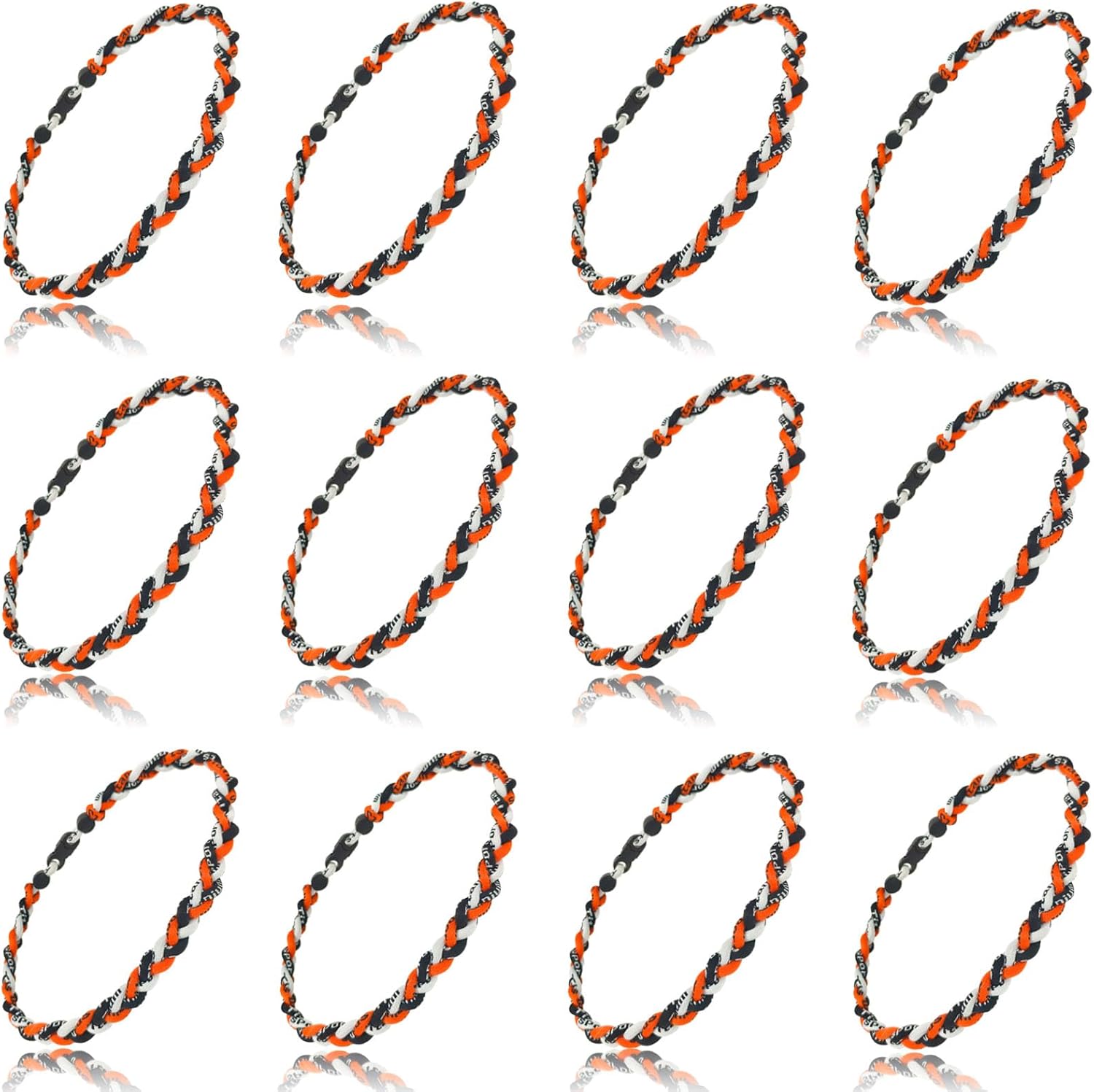 12 Pack Baseball Necklace 18inch, Three Braided Tornado Rope Design Baseball Necklace, Team Gift Party Favors, Sports Parties for Baseball Funs