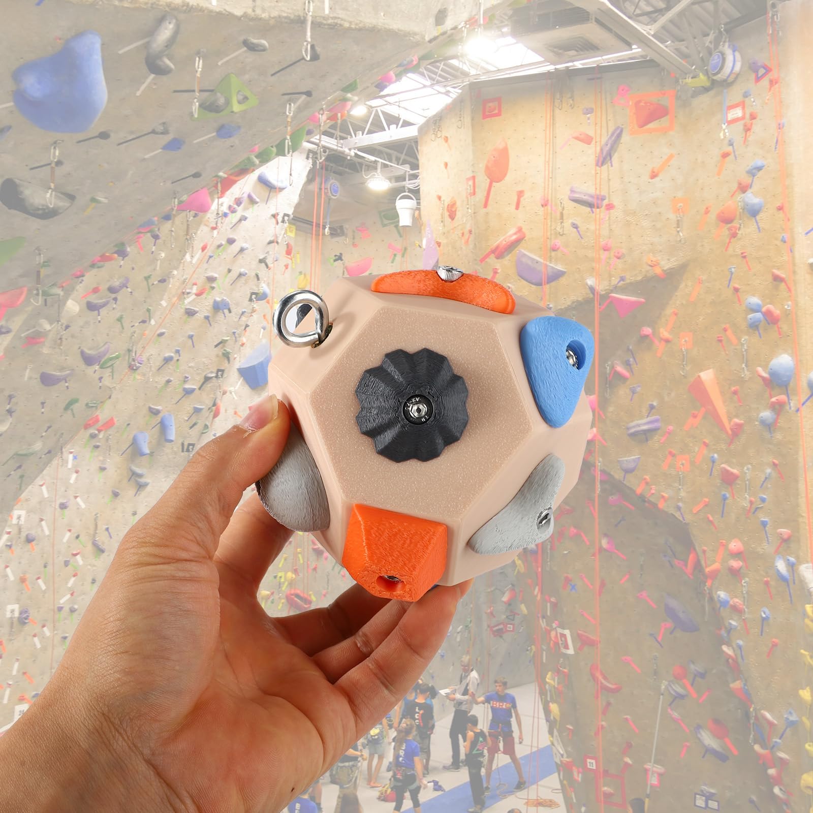 Handgefertigte Boulder-Blöcke, 3D Kletter-Griffkraft-Trainingsball zum Aufbau von Stärke & Präzision Kletterball Tragbares Finger-Trainingswerkzeug Geschenk für Kletterer
