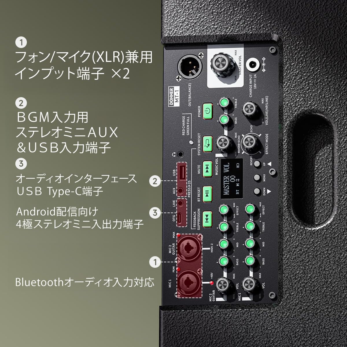 Amazon | Donner MT-1 オールインワン PAスピーカー 最大300W出力