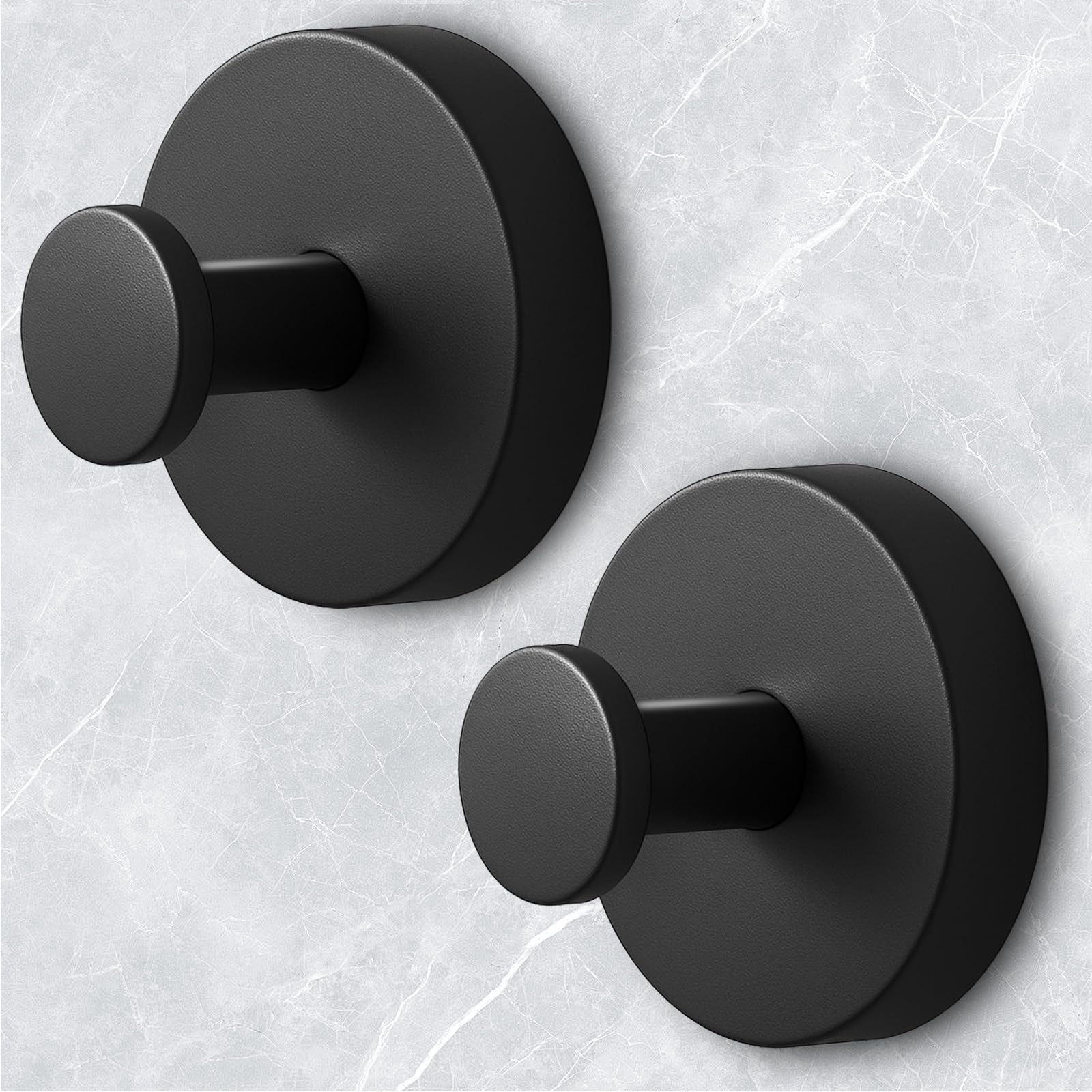 Shower Hooks for Inside Shower,Suction Cup Hooks for Glass Window,Removable Towel Hooks for Bathrooms,2 Packs(Black)