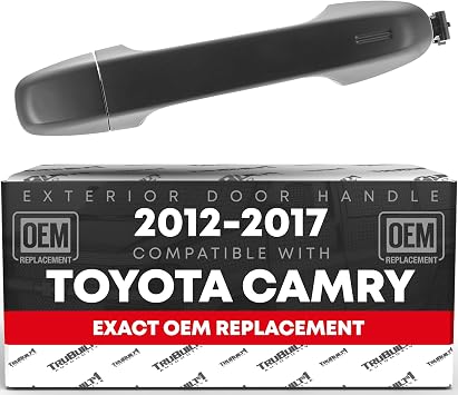 T1A Exterior Rear Driver or Passenger Door Handle - Compatible with 2012-2020 Toyota Yaris, Prius C, Camry, Auris, 86, C-HR; 13-15 Subaru BRZ; 16 Scion FR-S, Scion iM - Primed Black - OEM 6921106090