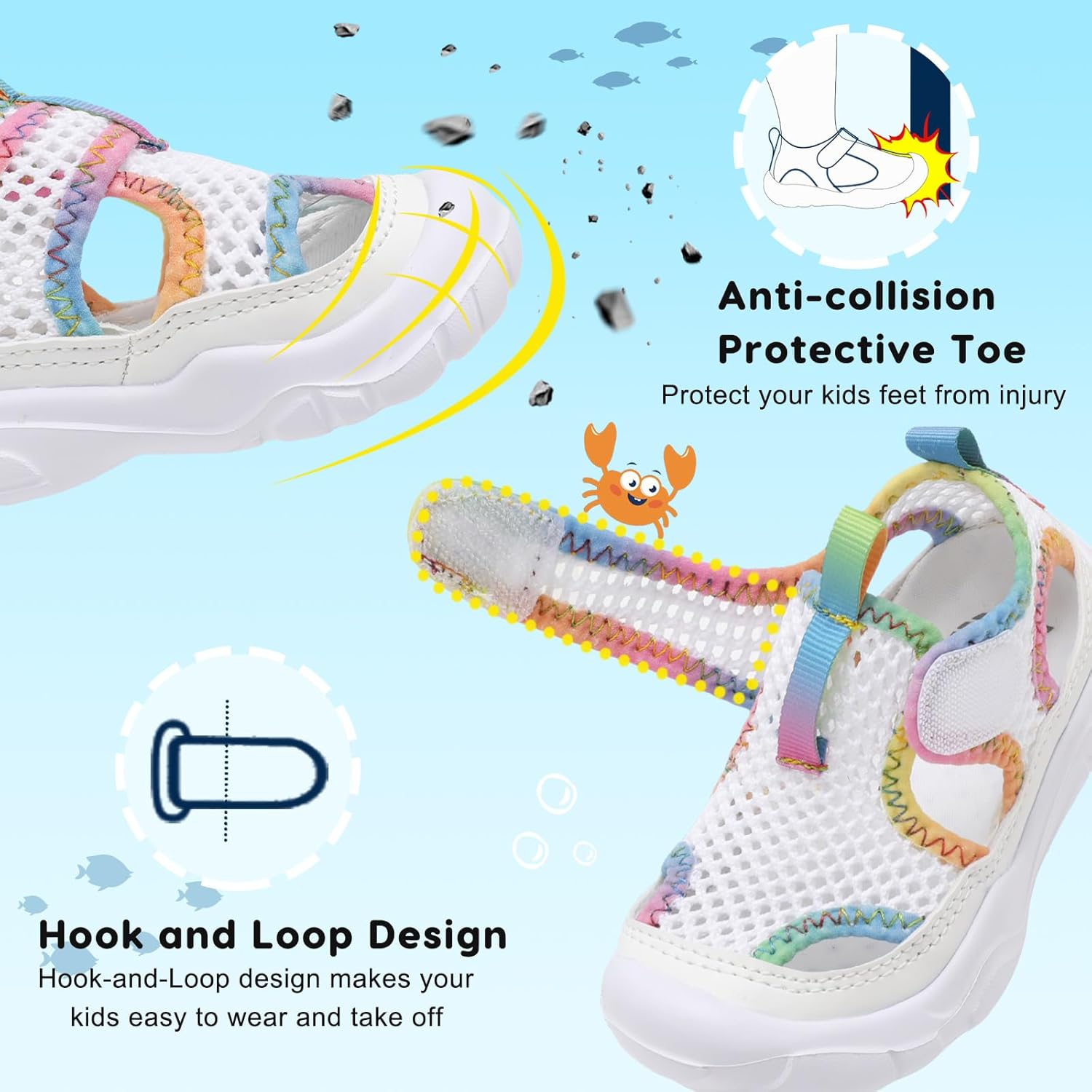 BARERUN Kids Water Shoes Boys Girls Barefoot Aqua Socks for Swim Surf Pool Beach Sport Lightweight Breathable Sandal Athletic Slip-On Sneaker for Toddler Outdoor Indoor - Image 5