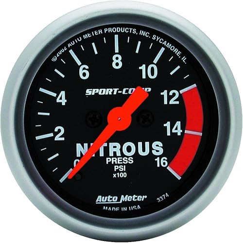 Auto Meter 3374 Sport-Comp Manómetro Nitroso Eléctrico