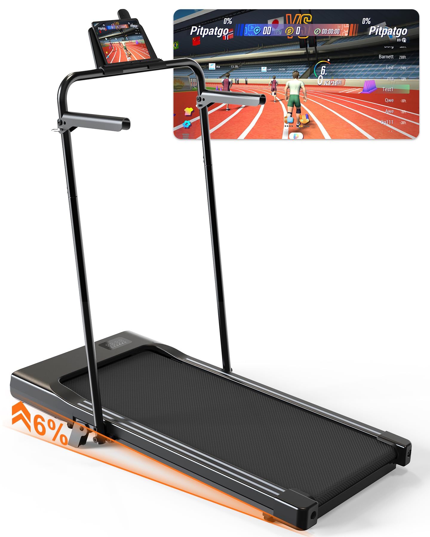 Superun Walking Pad Raceable 6% Incline 6/12km/h Under Desk Treadmill