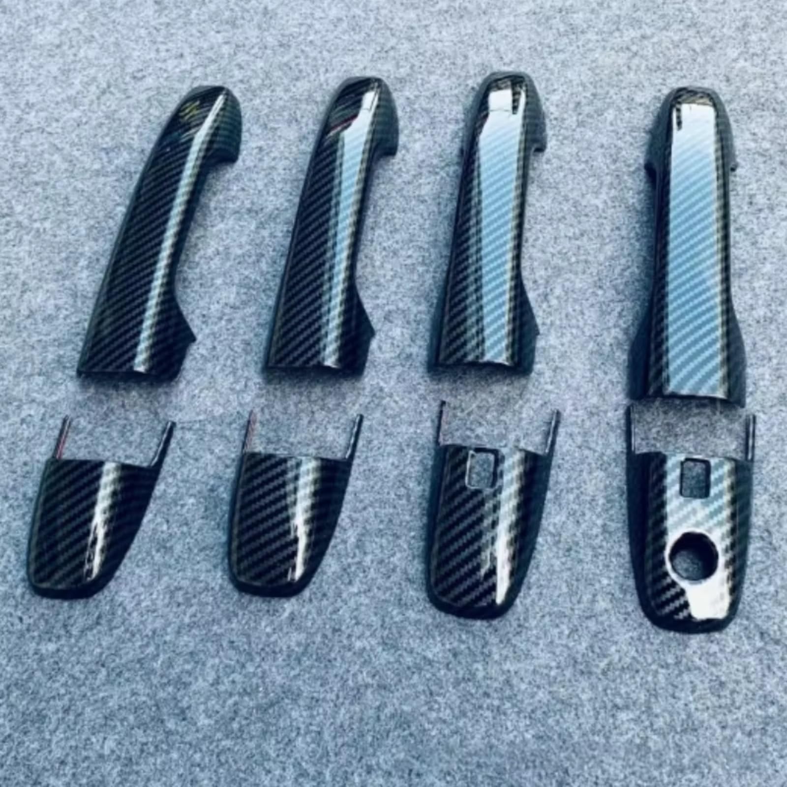 Zcxfdthf Carbon Fibe Door Handle Covers Part Compatible With Toyota For Yaris For Ativ Ac100 2022 2023 Car Exterior Door Handle Sticker Decoration Set(Carbon Fibe)
